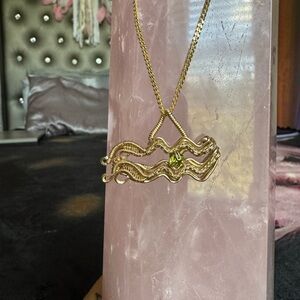 Aquarius 14k gold filled wire wrap pendant and necklace